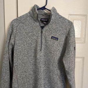 Patagonia Better Sweater 1/4-Zip Fleece Birch White Gray Slim Fit Grey Large